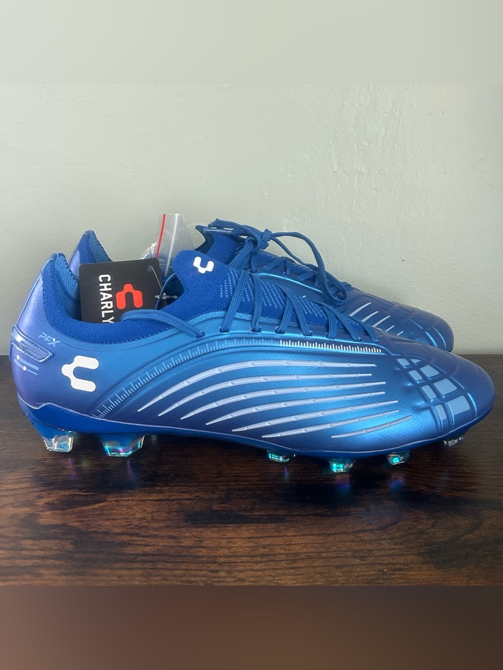 Charly Stingr PFX Mens Firm Ground FG Soccer Cleats Blue Size 11